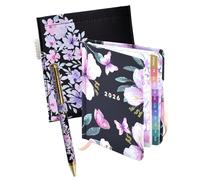 MANOA® Agenda pocket 2026 "SOFÍA" Semana vista - Medidas (B7+) 10 x 13 cm - 184 Páginas - Incluye pestañas separadoras mensuales - Opción Funda, Stickers. (Con Funda y Bolígrafo MANOA®)