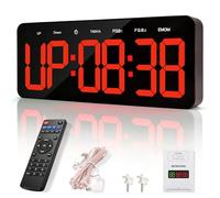 Manoive Temporizador de Gimnasio, 13" Grande Reloj de Pared Digital Temporizador de Intervalo LED con Countdown & Up Cronómetro, Brillo & Volumen Ajustable, Gym Timer con Control Remoto para Casa