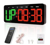 Manoive Temporizador de Gimnasio, 13" Grande Reloj de Pared Digital Temporizador de Intervalo LED con Countdown & Up Cronómetro, Brillo & Volumen Ajustable, Gym Timer con Control Remoto para Casa