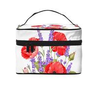 Manojo de Lavanda y Amapola, Bolsa de Maquillaje Bolsa de cosméticos Bolsa de Aseo de Viaje portátil Estuche para lápices