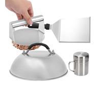 Manolyee Kit de Herramientas para Hamburguesas Smash - 4 Piezas Acero Inoxidable Salero Espátula Campana Fundidora | Kit para Hamburguesas Smash - Parrilla Barbacoa Cocina y Plancha Carne Queso