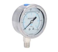 Manómetro 1/4 NPT, Precisión Nivel 2.5, Carátula Transparente, Vivienda Acero Inoxidable, Medición 0 a 0.6Mpa - Alta Precisión, Resistente a Golpes, Uso Industrial y Doméstico (0~0.6Mpa)