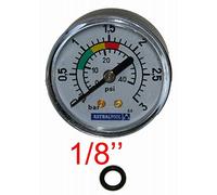 Manómetro Astralpool para filtro de arena de piscina, 3 bares - 4404010103 - Fijación trasera, empalme de 1/8 pulgadas - jardiboutique
