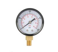Manómetro de 0 a 200 psi, manómetro de 0 a 14 bares para entrada de base de instrumento de dial de agua, aire, aceite, NPT