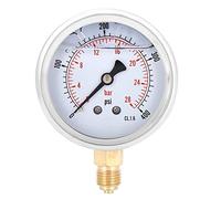 Manómetro de aceite radial relleno de aceite radial 1/4BSP 0 28Bar 400psi para maquinaria industria química de acero inoxidable de acero inoxidable 68 mm