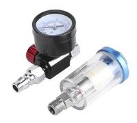 Manómetro de aire Filtro de trampa de agua en línea pistola de pulverización neumática Regulador de presión de aire Manómetro Kit de separador de filtro de trampa de agua de aceite en línea