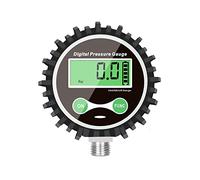 Manómetro de gas digital con conexión NPT de 1/4 de pulgada en la parte inferior y protector de goma de uharbour, 200 PSI, precisión 1% .f.s