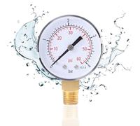 Manómetro de piscina manómetro de agua 60 PSI 1/4 pulgada NPT montaje en el suelo, hilo de tubular de doble escala manómetro mecánico manómetro de baja presión