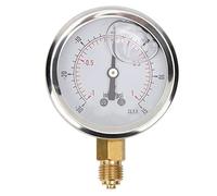 Manómetro de Presión -1~1bar -30~15inhg 1/4BSP Y60 Manómetro Presión Vacío Lleno de Aceite Axial Herramienta de Medición Presión Acero Inoxidable para Agua Aceite Aire Gas