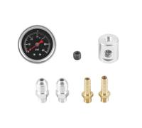 Manómetro de presión combustible NPT 1/8 con diseño llenado líquido, caja pulida y kit adaptador: mide psi, bar kg/cm para sistemas(0-60psi)