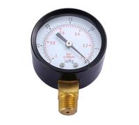 Manómetro de presión de doble escala, 1 Uds., 50mm, montaje inferior NPT de 1/4 pulgadas, 0 ~-30nhg 0 ~-1Bar, manómetro de Dial de doble escala