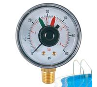 Manómetro De Presión De La Piscina, Medidor De Presión Del Filtro De La Piscina, Medidor De La Bomba De Presión De La Piscina, 60 Psi De Agua PSI, Probador Impermeable, Indicador De Filtro, Reemplaz