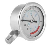 Manómetro de presión hidráulica neumática con esfera de 60 mm, rango de 0 a 60 bar y de 0 a 6 MPa, manómetro de doble escala con rosca NPT de 1/4", herramienta de medición de
