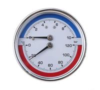 Manómetro de temperatura y presión para calefacción por suelo radiante, manómetro combinado 0-10 bar con termómetro 0-120 °C, medidor de presión de calefacción con conexión G1/4/G1/2/G3/4 (G1/4)