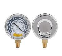 Manómetro de vacío, 0-14 psi (0 a -1000 mbar) Escala doble Esfera 2,5" 63 mm Montaje trasero 1/8" NPT para bomba vacío HVAC Línea de combustibles Medición presión aire