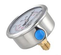Manómetro de vacío hidráulico de 60 mm, 0 100 bar PSI con conector de latón y movimiento lleno de glicerina estabilizada (0-25 bar)