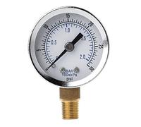 Manómetro hidráulico de baja presión, manómetro de doble escala, rosca BSPT de 1/8 pulgadas, para compresor de combustible, aceite, agua, compacto
