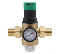 Manómetro integrado y sistema de filtración en kit de válvula de latón para Honeywell protege dispositivos de agua domésticos (3/4 pulgadas)