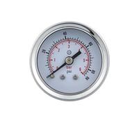 Manómetro Manómetro, manómetros 40 mm 0-400 Bar/PSI Conexión Trasera Caja de Acero Inoxidable Junta de latón Manómetro de Gas y Agua M10 1, tamaño: 0 40 Bar (Color : BSP(G) 1 8, Size : 0 250bar)