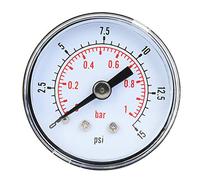 Manómetro mecánico Manómetro Herramienta de medición 1/8inch BSPT Conexión posterior para medición de agua, aceite y aire(0-15psi,0-1bar)