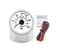 Manómetro, Medidor de presión aceite con retroiluminación 7 colores 0-30Bar 0-450PSI 1/8NPT 150PSI Sensor para coche barco(0-30Bar White)