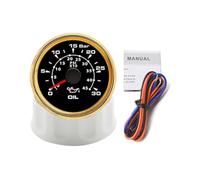 Manómetro, Medidor de presión aceite con retroiluminación 7 colores 0-30Bar 0-450PSI 1/8NPT 150PSI Sensor para coche barco(0-30Bar Black Gold)