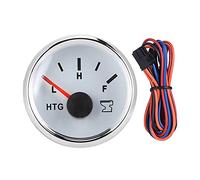 Manómetro nivel de tanque, indicador 52mm plateado y blanco - Medición Precisa 0-190Ω, IP67 Sumergible 1m, 9-32V para Barcos y Autocaravanas (Cubierta plateada con esfera blanca.)