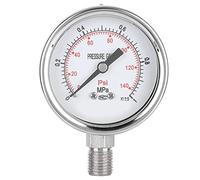 Manómetro radial industrial de alta precisión para manómetro de acero inoxidable para válvulas de tubería Minería petroquímica 0 1,0 MPa 140 Psi 2,6 pulgadas de diámetro