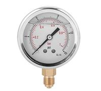 Manómetro Radial TS - PGG604-1bar con Llenado de Aceite, 1/4 BSP, 0-1 bar, Carcasa de Acero Inoxidable IP65 para Maquinaria e Industria Química
