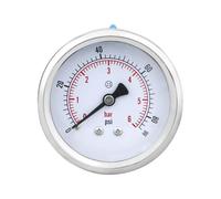 Manómetro seco Manómetros de presión Seca de 60 mm (2,5"), manómetro de vacío Trasero, de 1 a 0 Bar, de 0 a 600 Bar, manómetros hidráulicos de presión de Agua y Aceite.(BSPT(ZG) 1-4,0-2.5bar)
