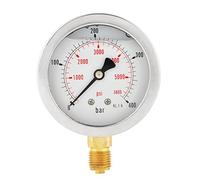 Manómetros, 0-400BAR 0-5800PSI G1/4 63mm Dial Aire Manómetro De Agua Hidráulico Medidor De Manómetro Con Caja De Metal 1/4&quot;Npt Montaje Inferior