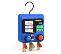 Manómetros múltiples digitales HVAC con 92 refrigerantes, manómetro múltiple digital L205 para pruebas de presión y fugas con pantalla HD a color de 2.4"compatible con