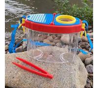 MANON ROSA Caja transportadora de tortugas, colección de insectos, contenedor de observación de insectos para viajes, kit de explorador de naturaleza al aire libre (rojo)