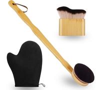 Manopla autobronceadora 3 en 1, guante de autobronceado, cepillo para el cuerpo, cepillo de bronceado Kabuki, aplicador de guante de autobronceado, aplicador de espalda, aplicador de bronceado de