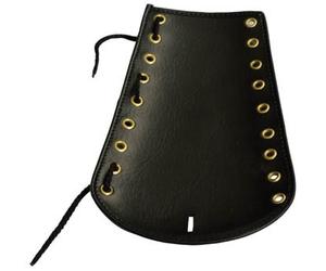 Manopla corneta larga, imitación piel negra