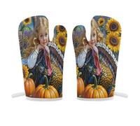 Manopla de horno de Acción de Gracias de otoño, antideslizante, de alta resistencia al calor, guantes de cocina suaves y cómodos, guantes de cocina para colgar, guantes de cocina, 1 par