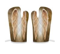 Manopla de horno de ala de ángel antideslizante mini guante de horno de alta resistencia al calor, guantes de cocina suaves y cómodos, guantes de cocina para colgar, guantes de cocina, 1 par