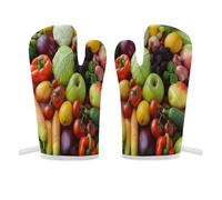 Manopla de horno de frutas y verduras frescas, antideslizante, mini manoplas de horno resistentes al calor, guantes de cocina suaves y cómodos, guantes de cocina para colgar, guantes de cocina, 1 par