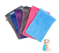 Manopla de Lavado, Tejido de Rizo, Manoplas de Baño, 6 Unidades, 15 x 20 cm de Felpa, Reutilizables, de Microfibra, para el Cuerpo y la Cara (5 Colores)