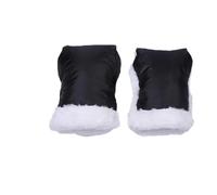 Manopla for silla de paseo, manopla impermeable for carrito bebé, a prueba viento, gruesa y cálida, for exteriores, 1 par(Black)