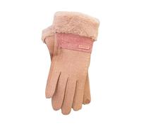 Manoplas cálidas de invierno para mujer, de terciopelo grueso, frío y resistente al viento, para esquí, correr, deportes, ciclismo al aire libre (rosa, talla única)