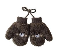 Manoplas de invierno para bebés con cordón de seguridad para cuello Guantes térmicos de lana de cordero suaves y transpirables para niños de 12 a 48 meses Guantes de invierno para niñas Prevención