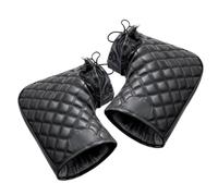 Manoplas de manillar de motocicleta, fundas impermeables con forro polar | Capa exterior resistente al viento que ayuda a bloquear el aire frío, los cierres de cordón mantienen los guantes en su lugar