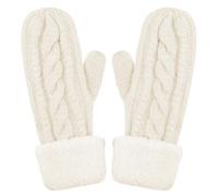 Manoplas de Punto de Invierno para Damas, Espesar Guantes Termicos Mujer, Guantes Invierno Mujer Talla Única, Guantes Mujer Invierno Suave y Cómodo (Blanco)