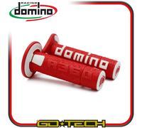 Manoplas Domino A360 22/24 mm Soft Double Grip Off Road Racing Rosso Blanco