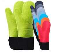 Manoplas Horno de Silicona - Guantes Horno Cocina - Juego de 2 Guantes Cocina Resistentes al Calor +350ºC - Guantes Horno Profesional, Horno y Barbacoas - Relleno Algodón 100% - Color Azul Celeste