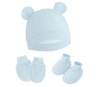 Manoplas Para Bebés Calcetines Sombrero Guantes De Algodón Niños Pequeños Mitones Calzado Guardería Niños Niñas 0 A 2 Meses Calcetines Bebés Sin Rasguños Guantes Algodón