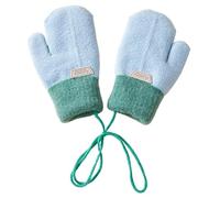 Manoplas para bebés Invierno 1 par de Guantes de Invierno Gruesos y cálidos para bebés Manoplas para de Cachemira Guantes Suaves para con Cuerda Colgante antipérdida para 1-4 años Azul