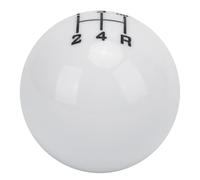 Manopola del Cambio Testa della Leva del Cambio a Sfera Rotonda 5 Velocità con 3 Adattatori in Acciaio di Ricambio Accessorio Universale per(Bianco)