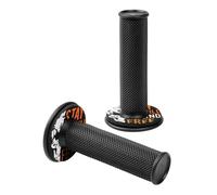 Manopolas De Moto Universales Antideslizantes Goma Negro Naranja 2 Unidades